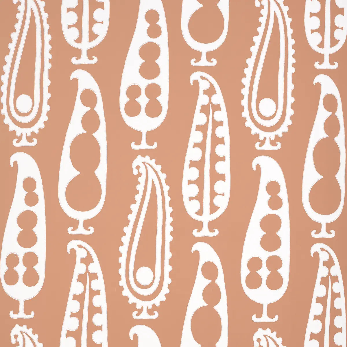 Paisley Peas Wallpaper - Terracotta