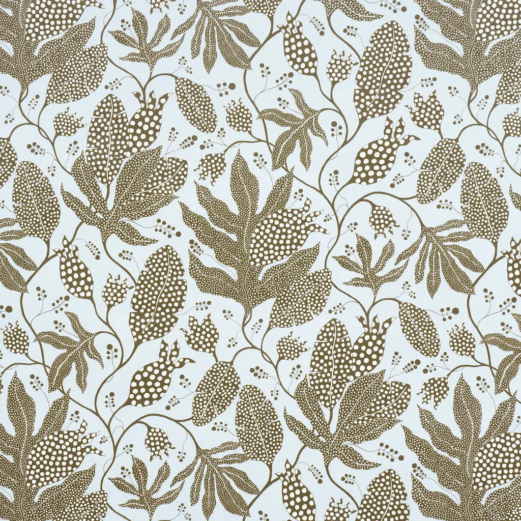 Polka Dot Jungle Wallpaper - Brown & Sky