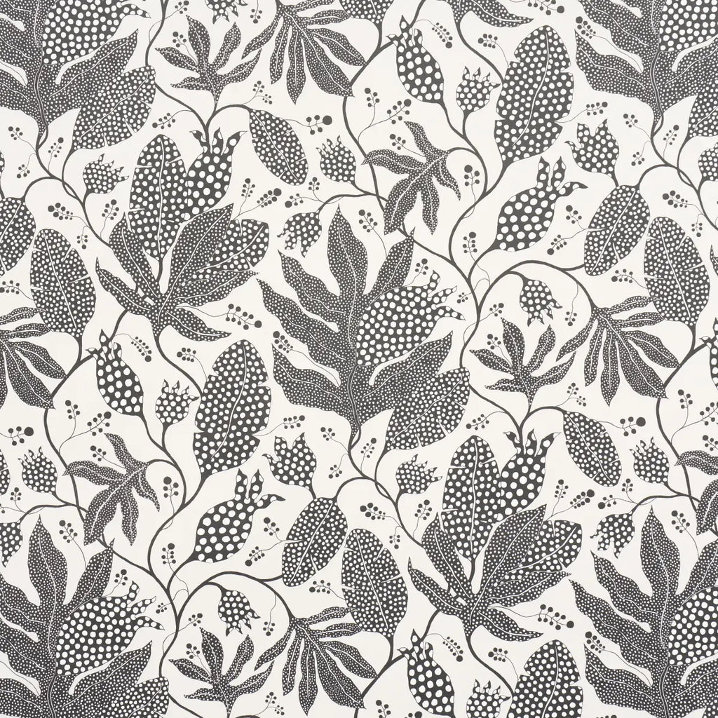 Polka Dot Jungle Wallpaper - Black & Cream