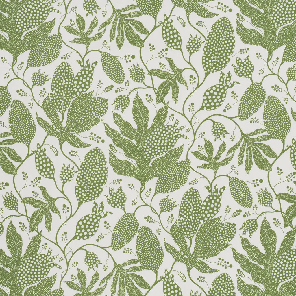 Polka Dot Jungle Wallpaper - Green & Ivory
