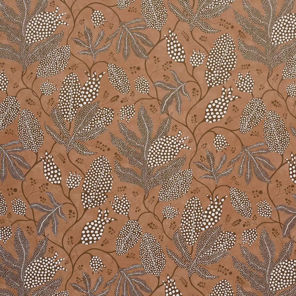 Polka Dot Jungle Wallpaper - Terracotta