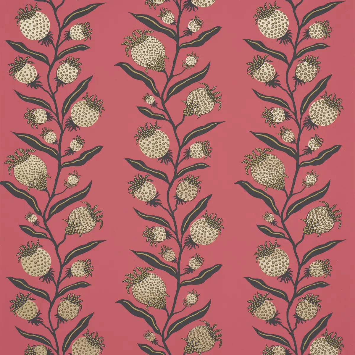 Thistle Vine Wallpaper - Red & Gold