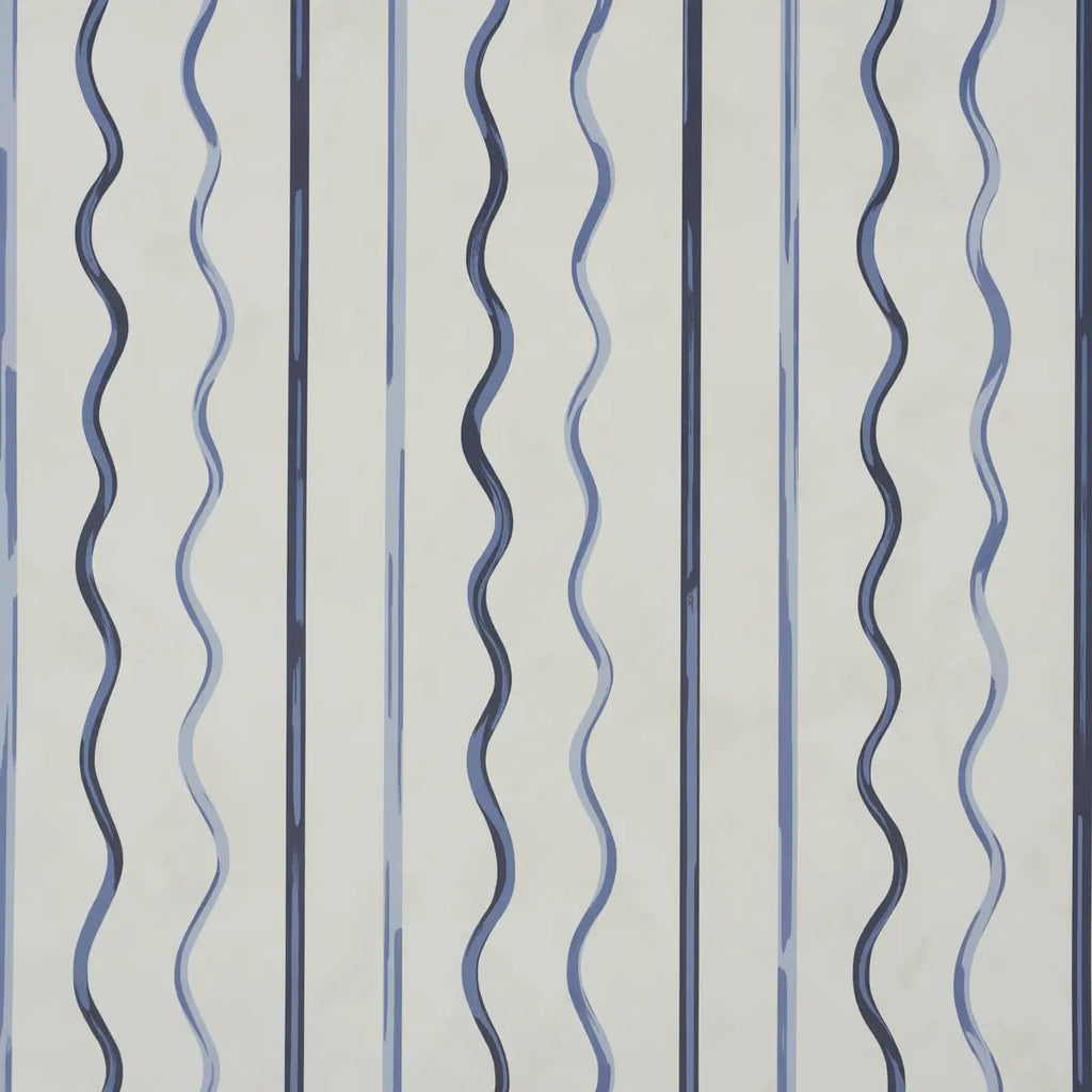 Affogato Wallpaper - Cornflower & Deep Navy