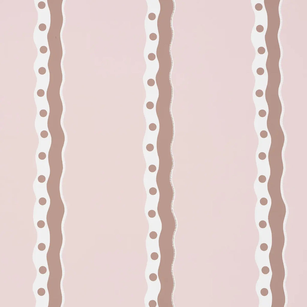 Rousseau Stripe Wallpaper - Cocoa & Blush