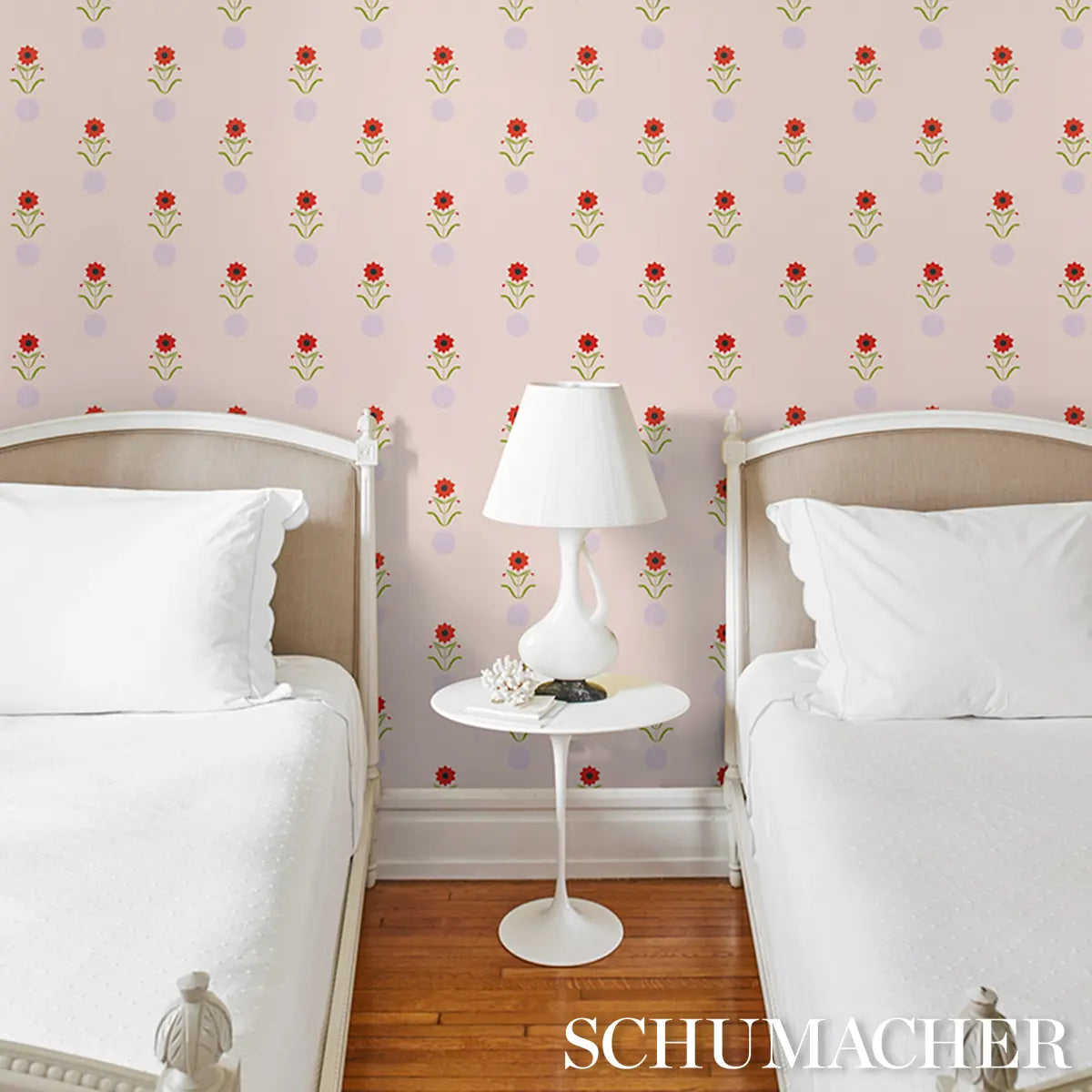 Forget Me Dots Wallpaper in an interior setting