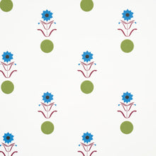 Load image into Gallery viewer, Forget Me Dots Wallpaper - Blue &amp; Plum