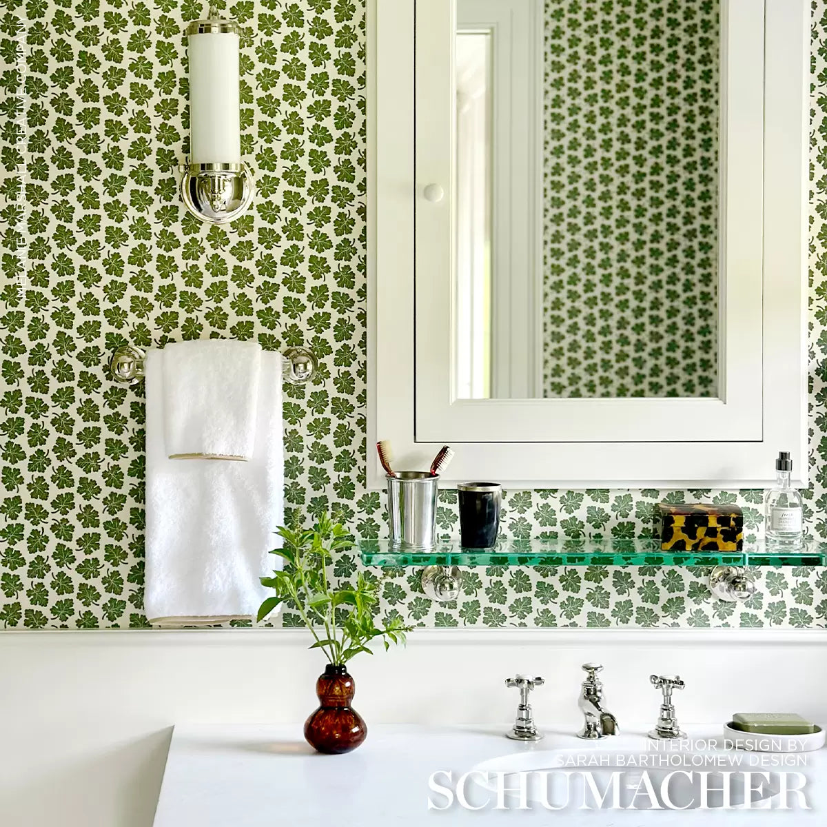 Olive Wallpaper in an interior setting