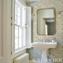 Load image into Gallery viewer, Frances Scallop Floral Wallpaper in an interior setting