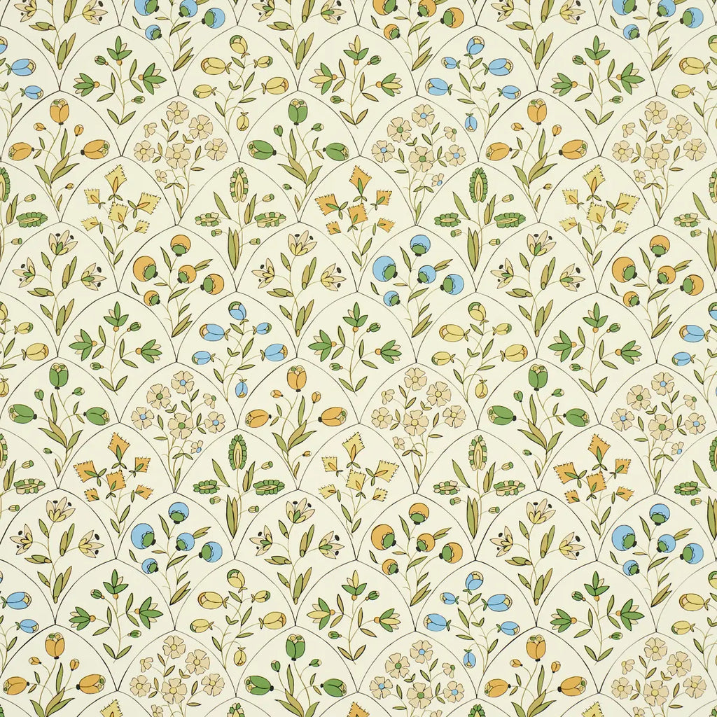 Frances Scallop Floral Wallpaper - Document