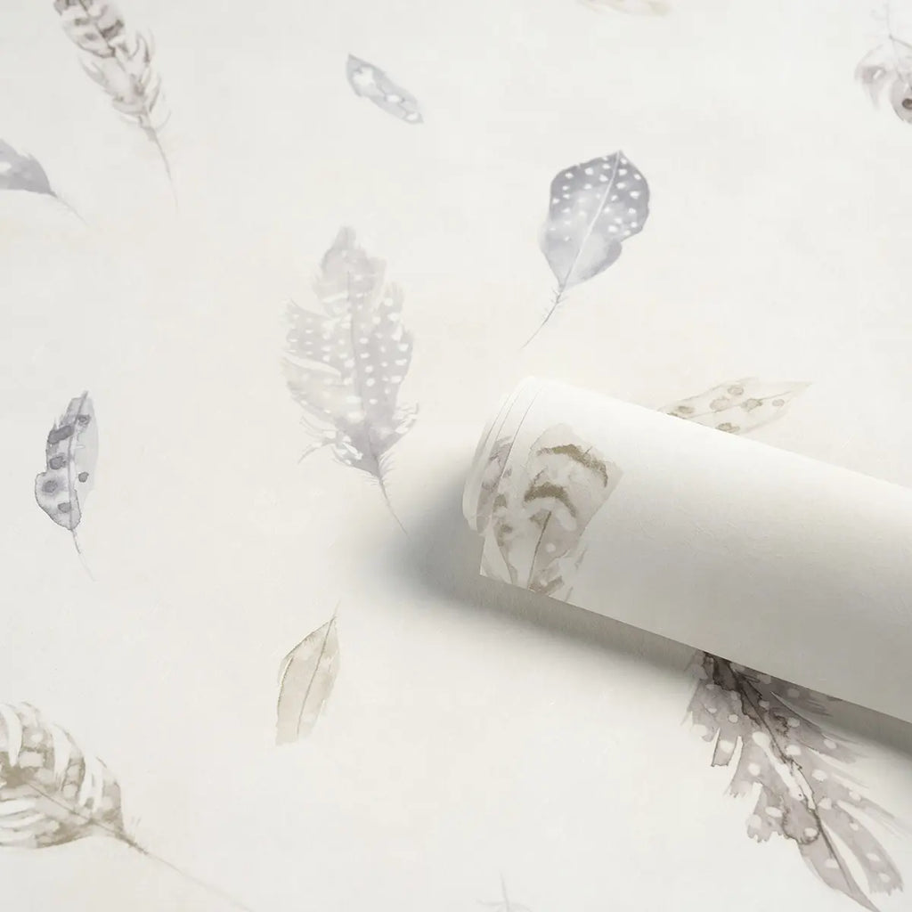 Woodland Feathers Wallpaper in an interior setting