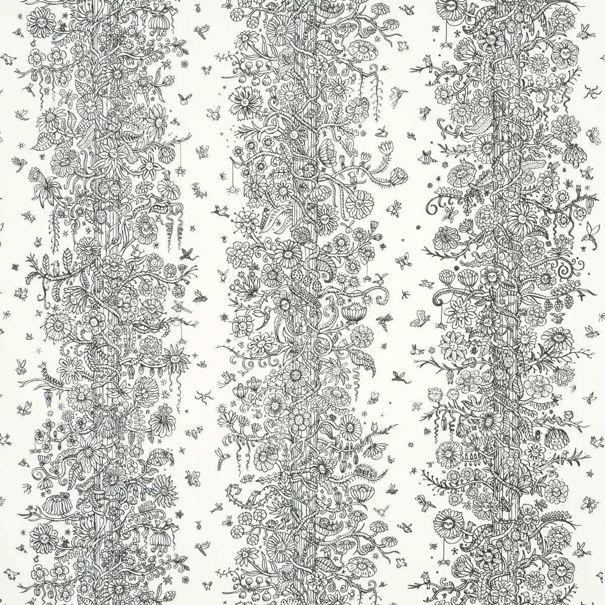 Edward Steed's Towers Of Flowers Wallpaper - Black & White
