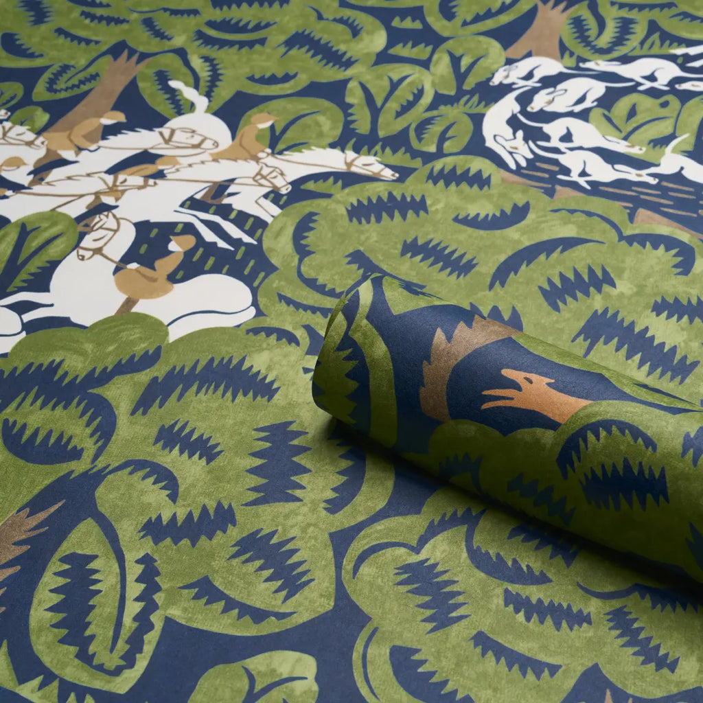 Margaret Schloeman's Fox Chase Wallpaper in an interior setting