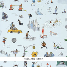 Load image into Gallery viewer, Joana Avillez's Street Scenes Wallpaper - Multicolor On Sky Blue
