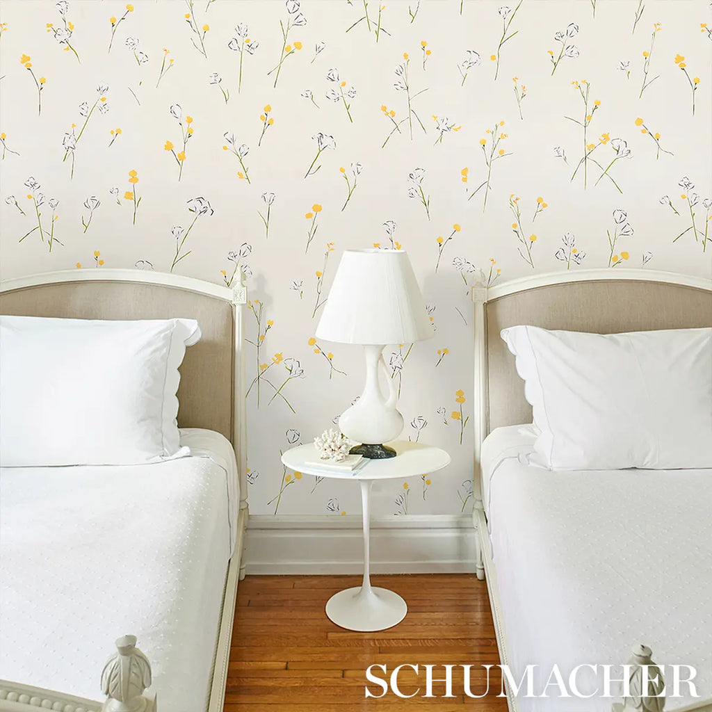 Alex's Floral Wallpaper in an interior setting