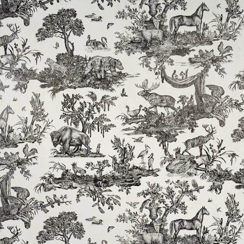 Western Toile Wallpaper - Carbon
