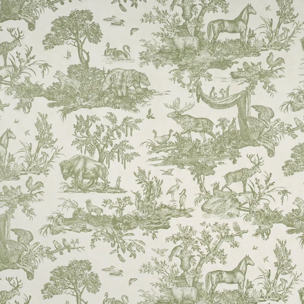 Western Toile Wallpaper - Olive