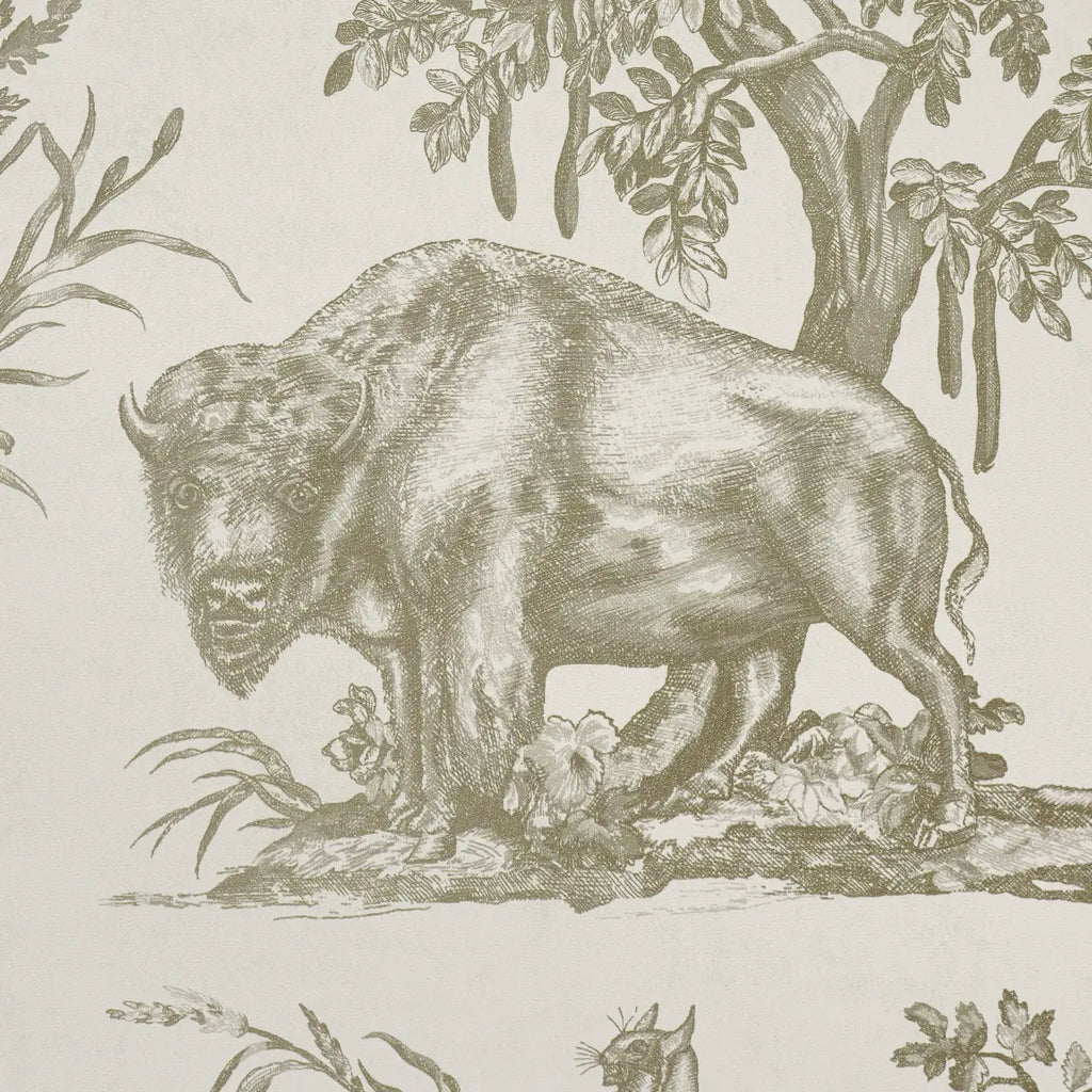 Western Toile Wallpaper in an interior setting
