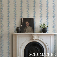 Load image into Gallery viewer, Coral Stripe Wallpaper in an interior setting