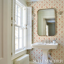Load image into Gallery viewer, Corail Leaf Trellis Wallpaper in an interior setting