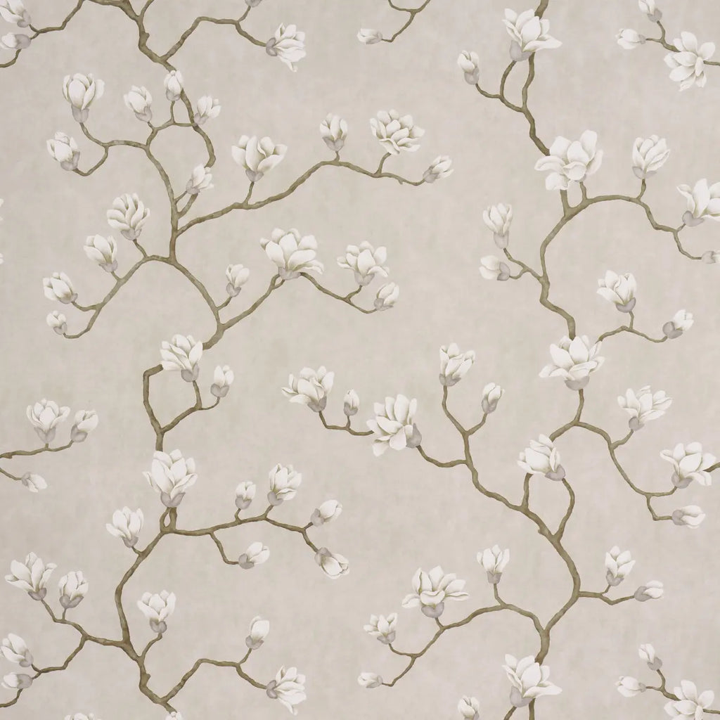 Magnolia Tree Wallpaper - Grisaille