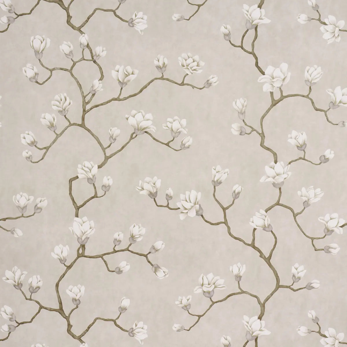 Magnolia Tree Wallpaper - Grisaille