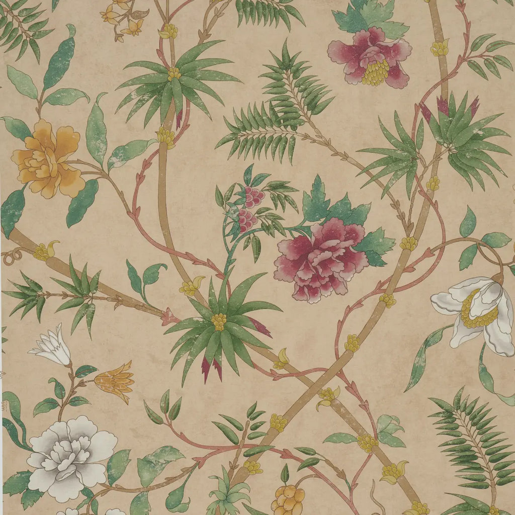 Arasi Botanical Wallpaper - Coral