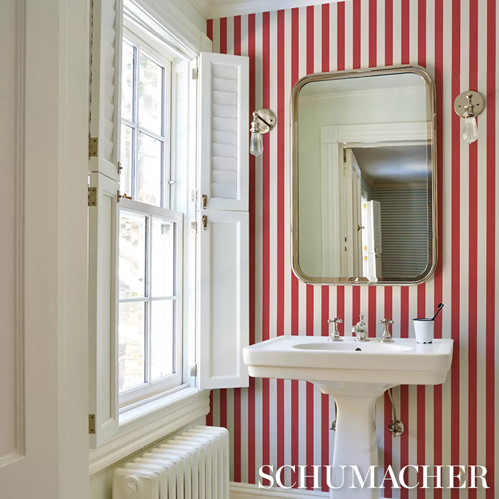 Emma Stripe Wallpaper in an interior setting