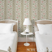 Load image into Gallery viewer, Parvati Floral Stripe Wallpaper in an interior setting