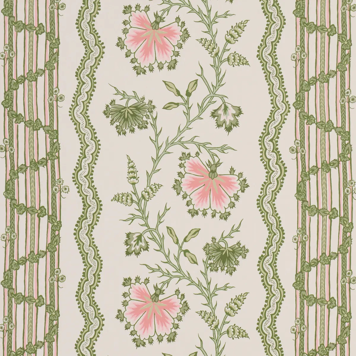 Parvati Floral Stripe Wallpaper