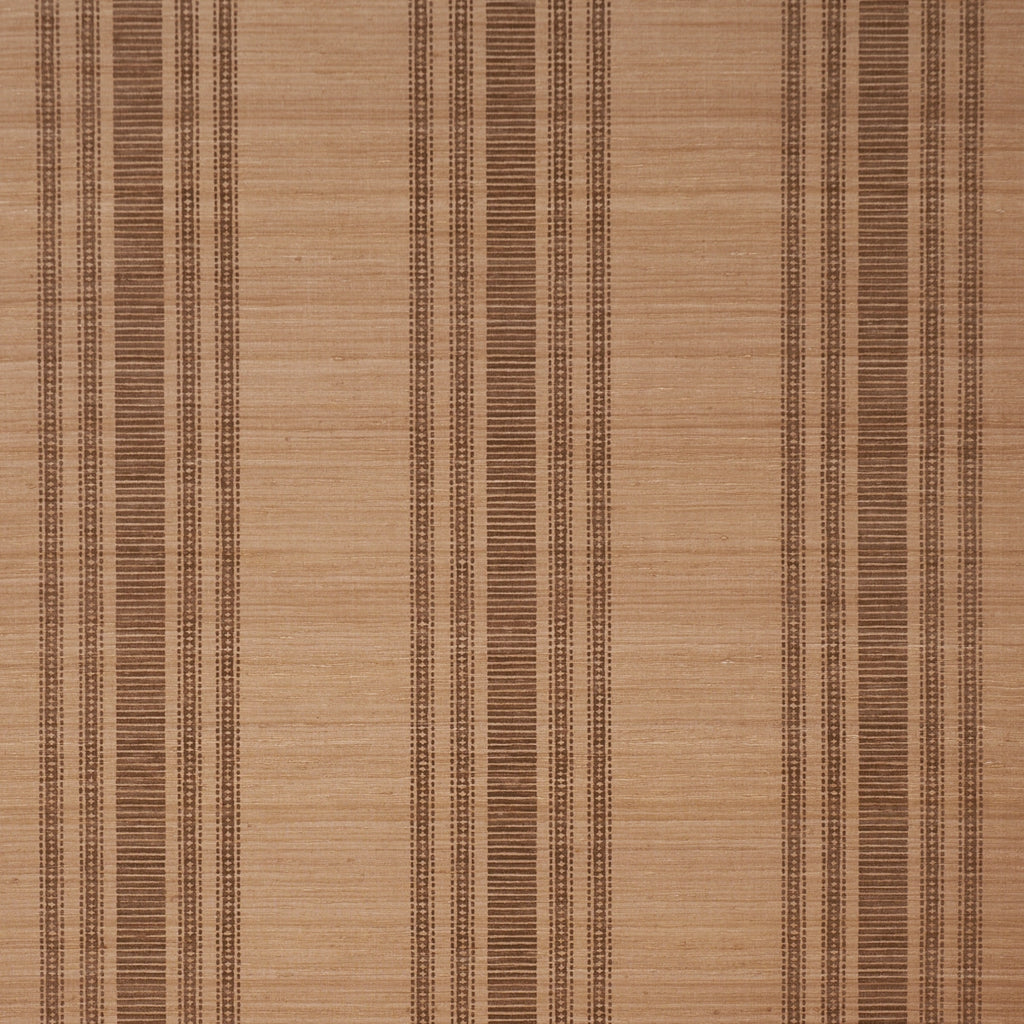 Cassia Silk Stripe Wallcovering Wallpaper - Walnut