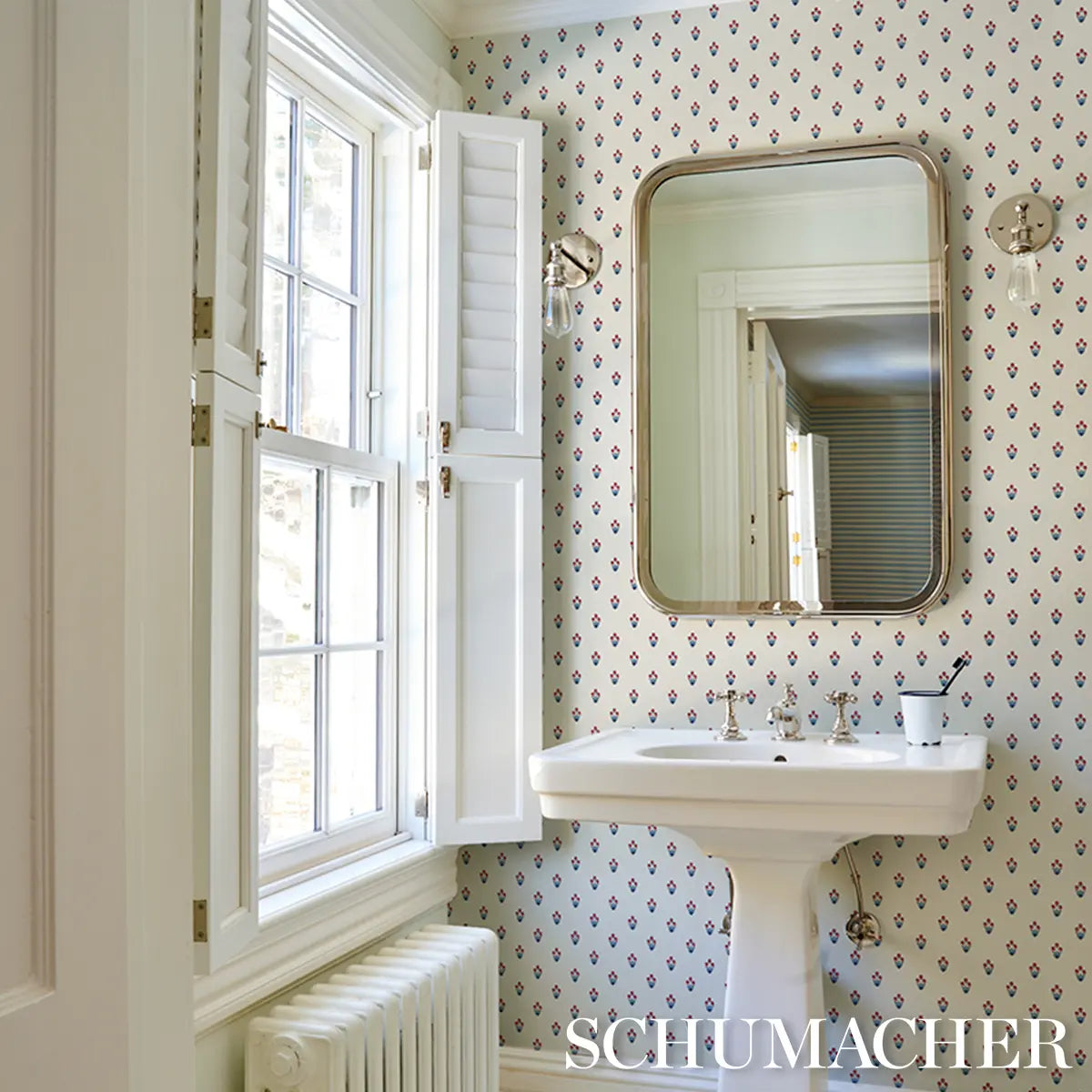 Moira Hand Print Wallpaper in an interior setting