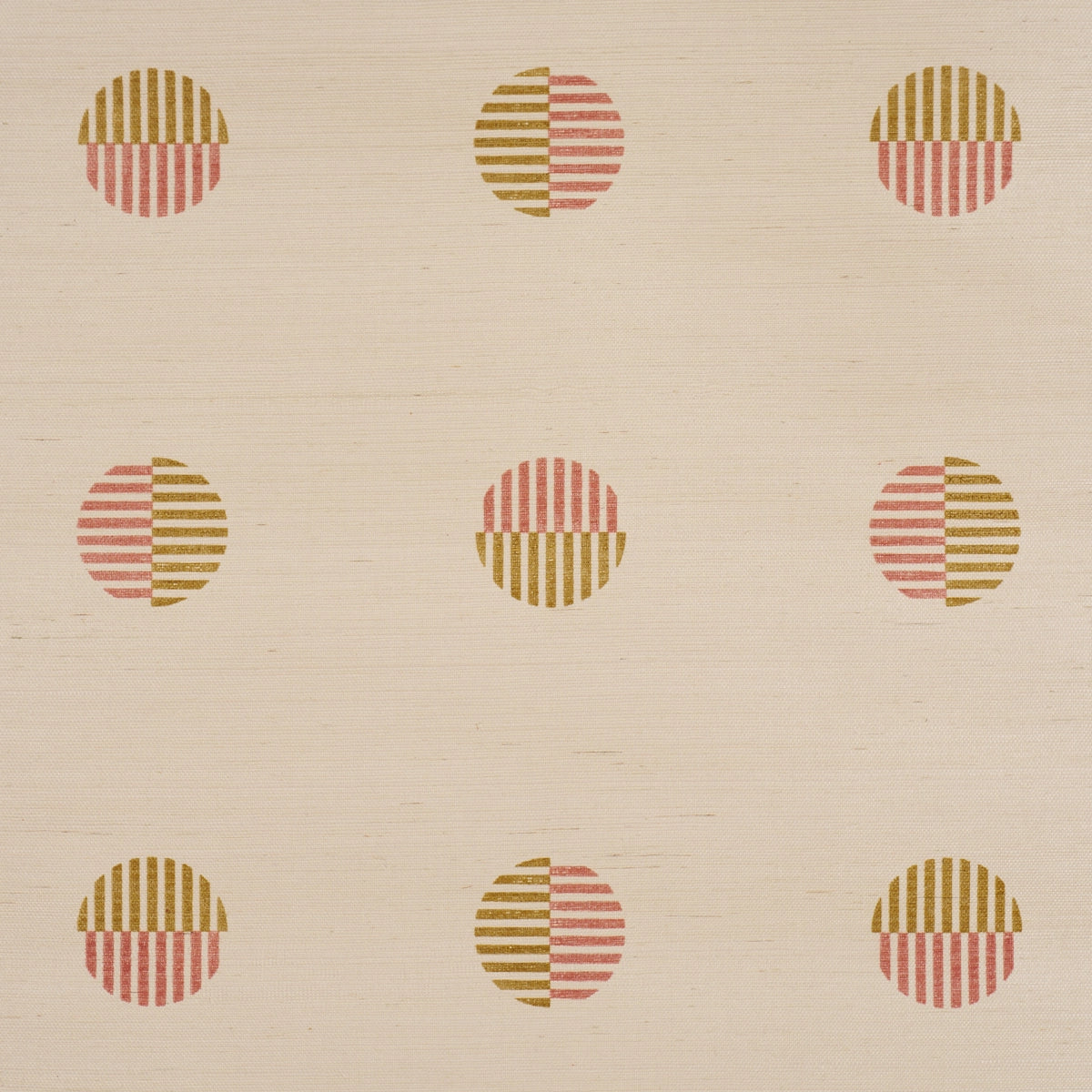 Ando Hand Blocked Sisal Wallpaper - Rust & Ochre