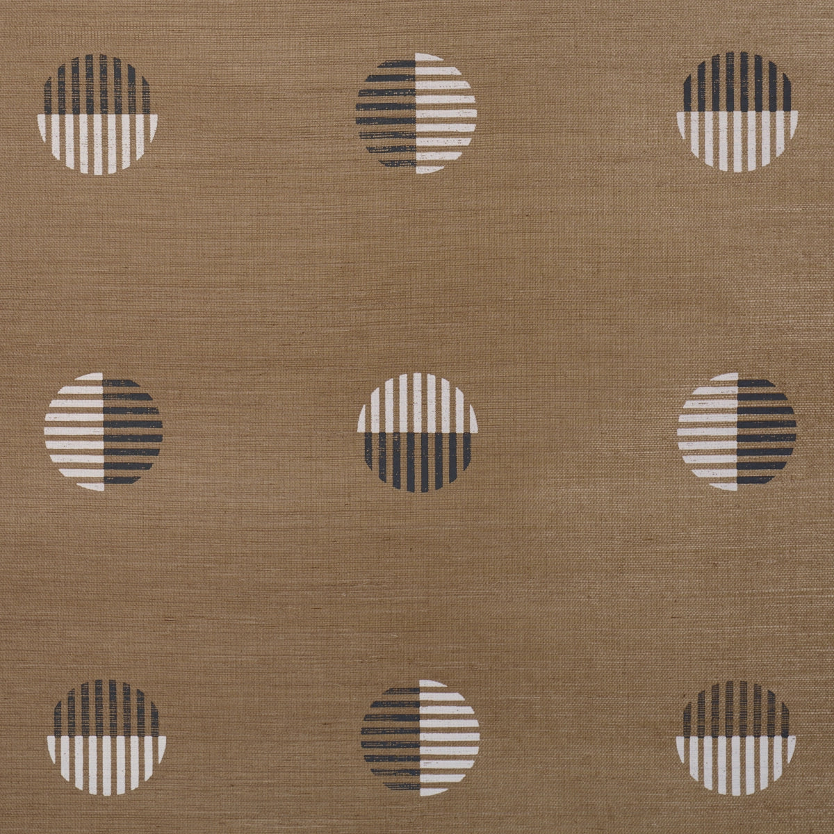 Ando Hand Blocked Sisal Wallpaper - Ivory & Charcoal On Natural