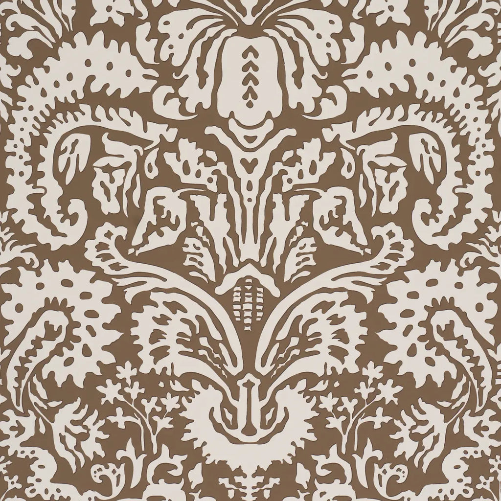 Suffolk Damask Wallpaper - Brown