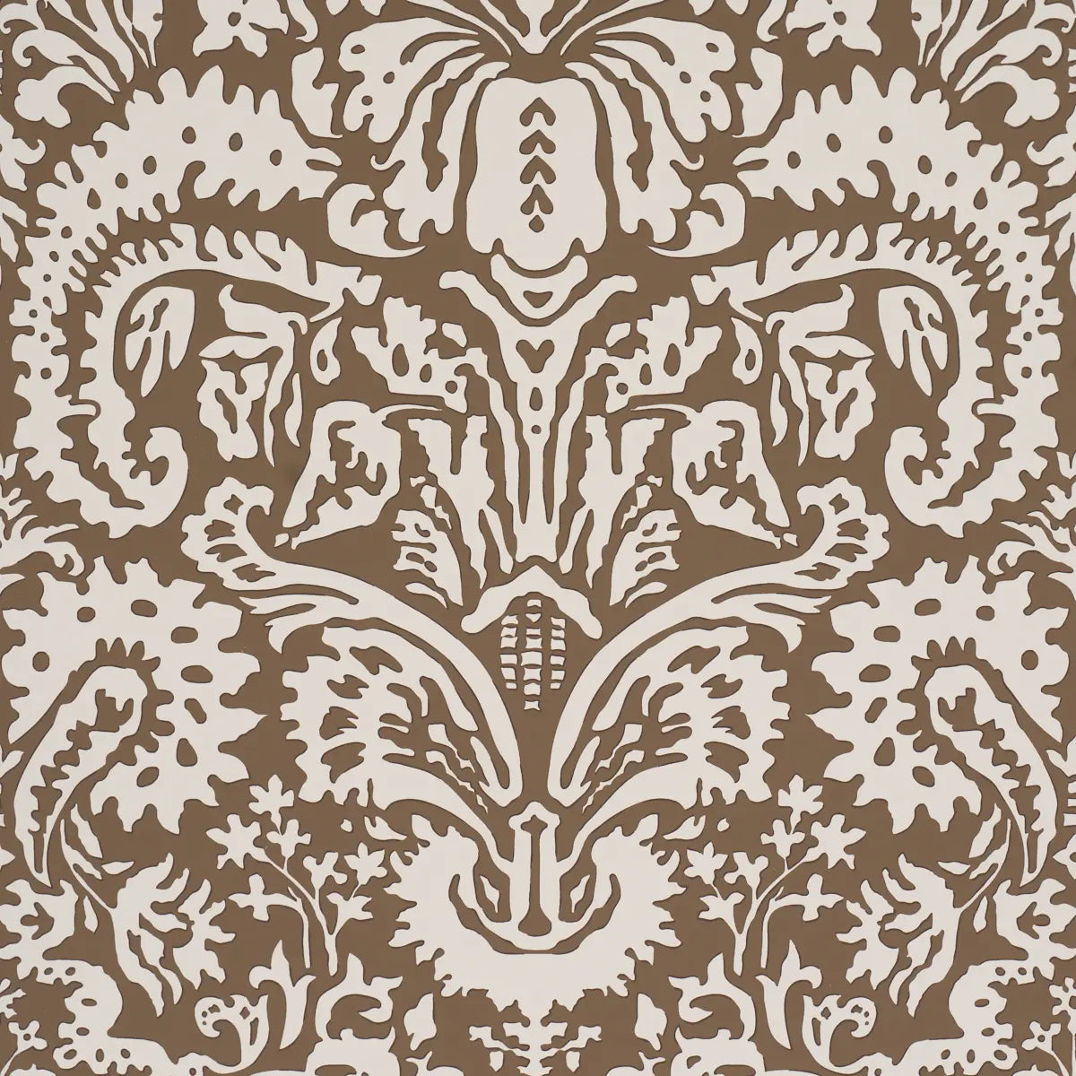 Suffolk Damask Wallpaper - Brown