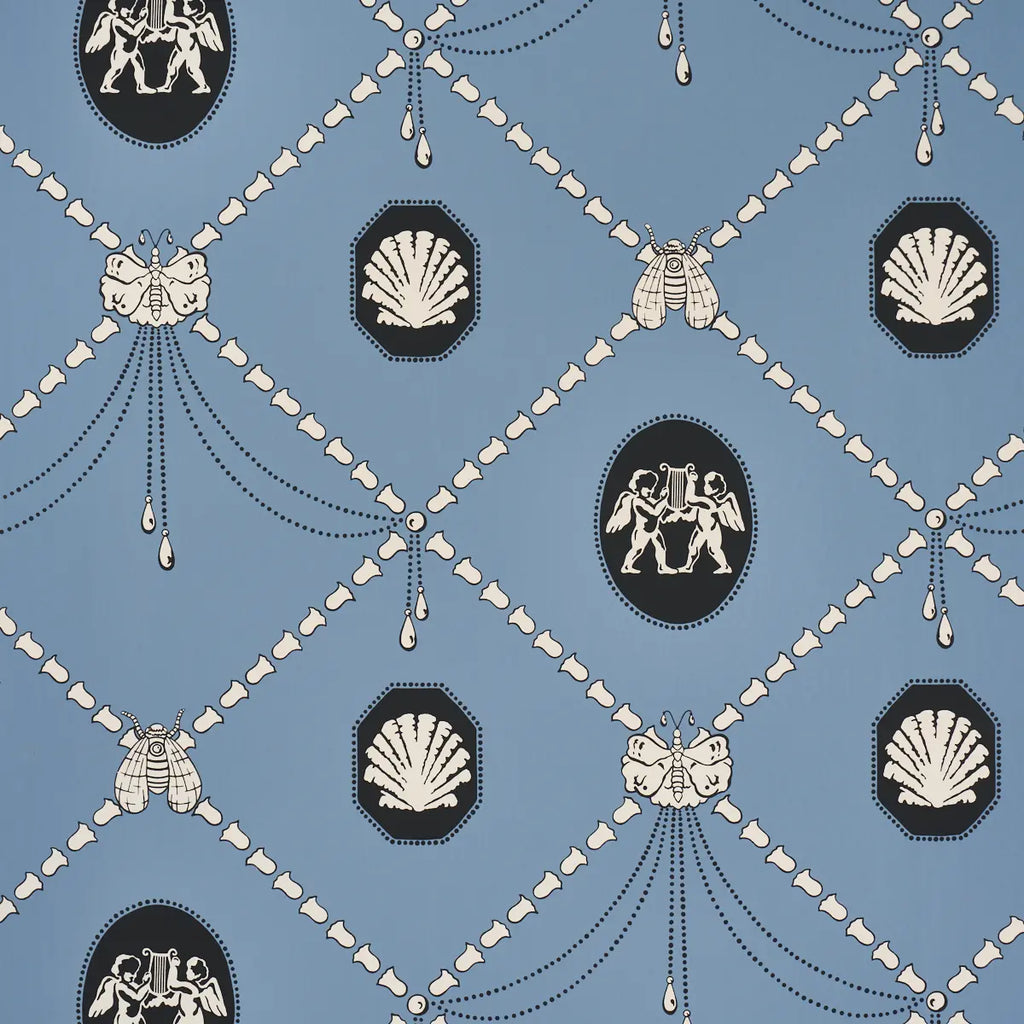 Edith Wallpaper - Blue