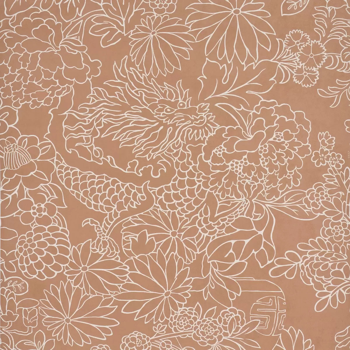 Chiang Mai Dragon Silhouette Wallpaper - Mediterranean Spice