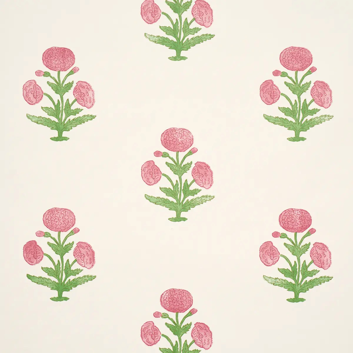 Poppy Print Wallpaper - Rose & Grass