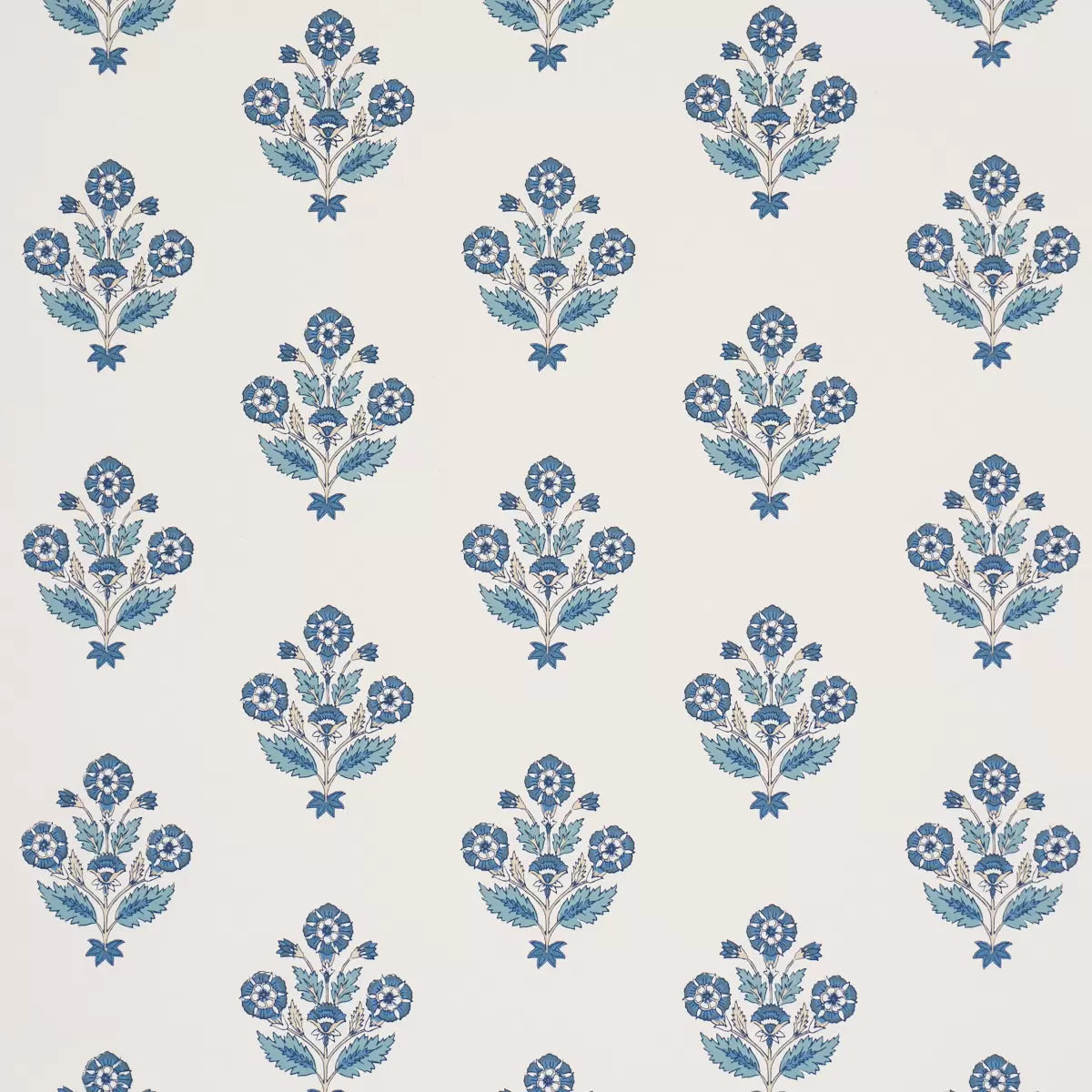 Dalila Hand-Screen Print Wallpaper - Blue