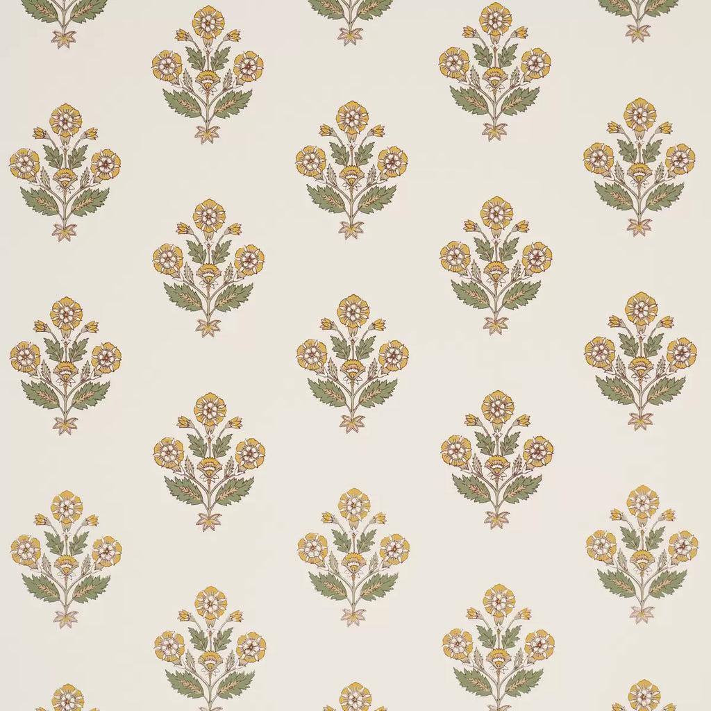 Dalila Hand-Screen Print Wallpaper - Yellow