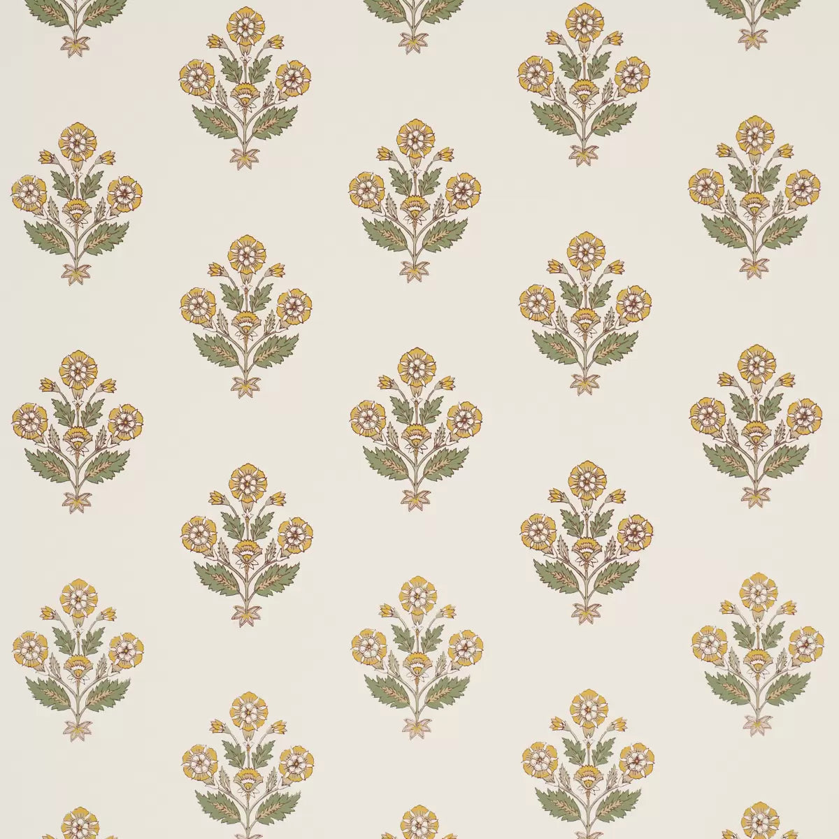 Dalila Hand-Screen Print Wallpaper - Yellow