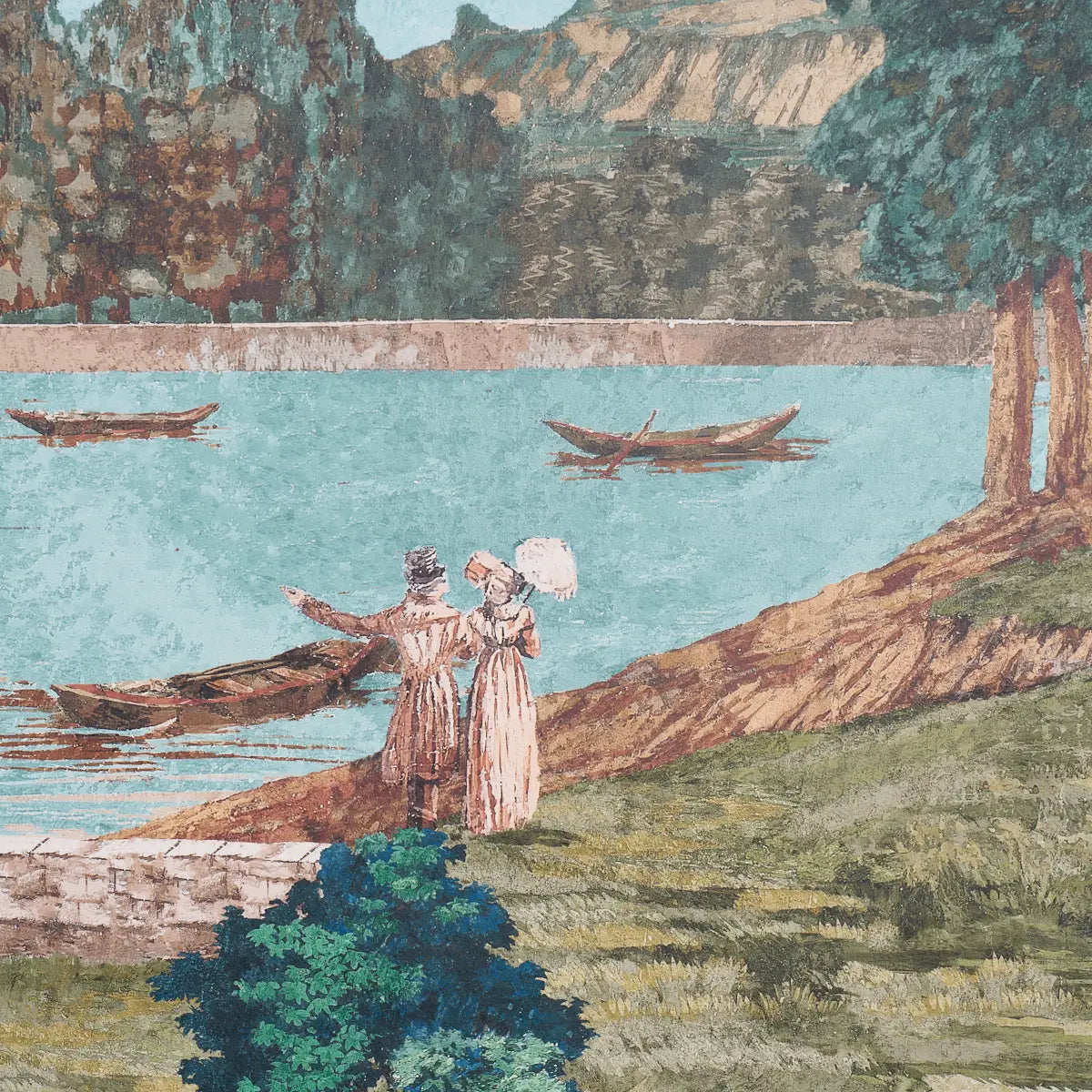 Promenade 4 Panel Set Wallpaper in an interior setting
