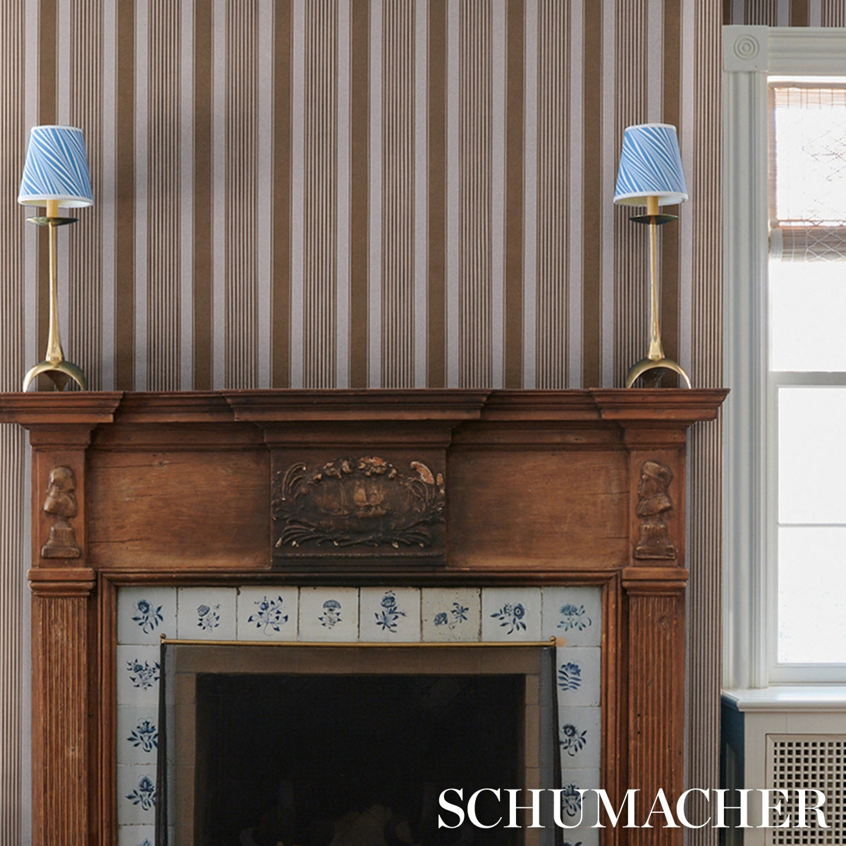 Summerville Stripe Wallpaper in an interior setting