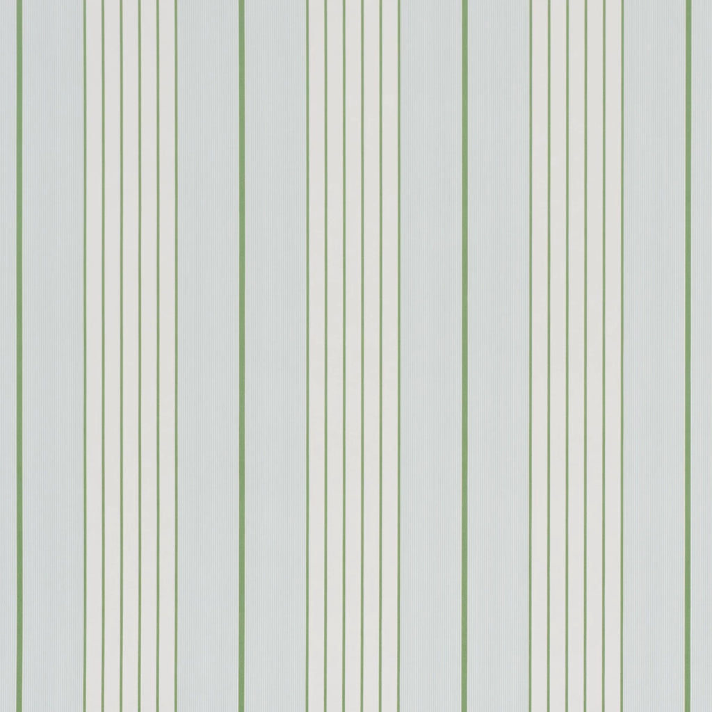 Audrey Stripe Wallpaper - Sky & Leaf