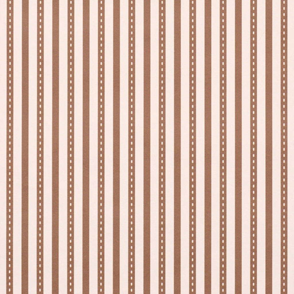 Mathis Ticking Stripe Wallpaper - Umber