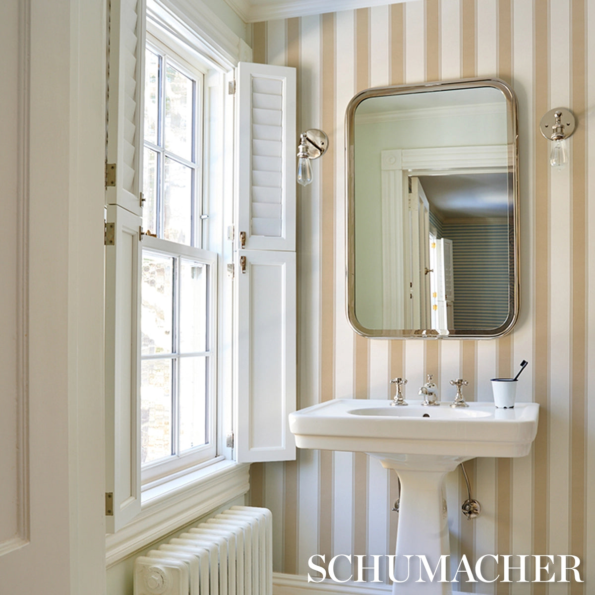 Rafe Stripe Wallpaper in an interior setting