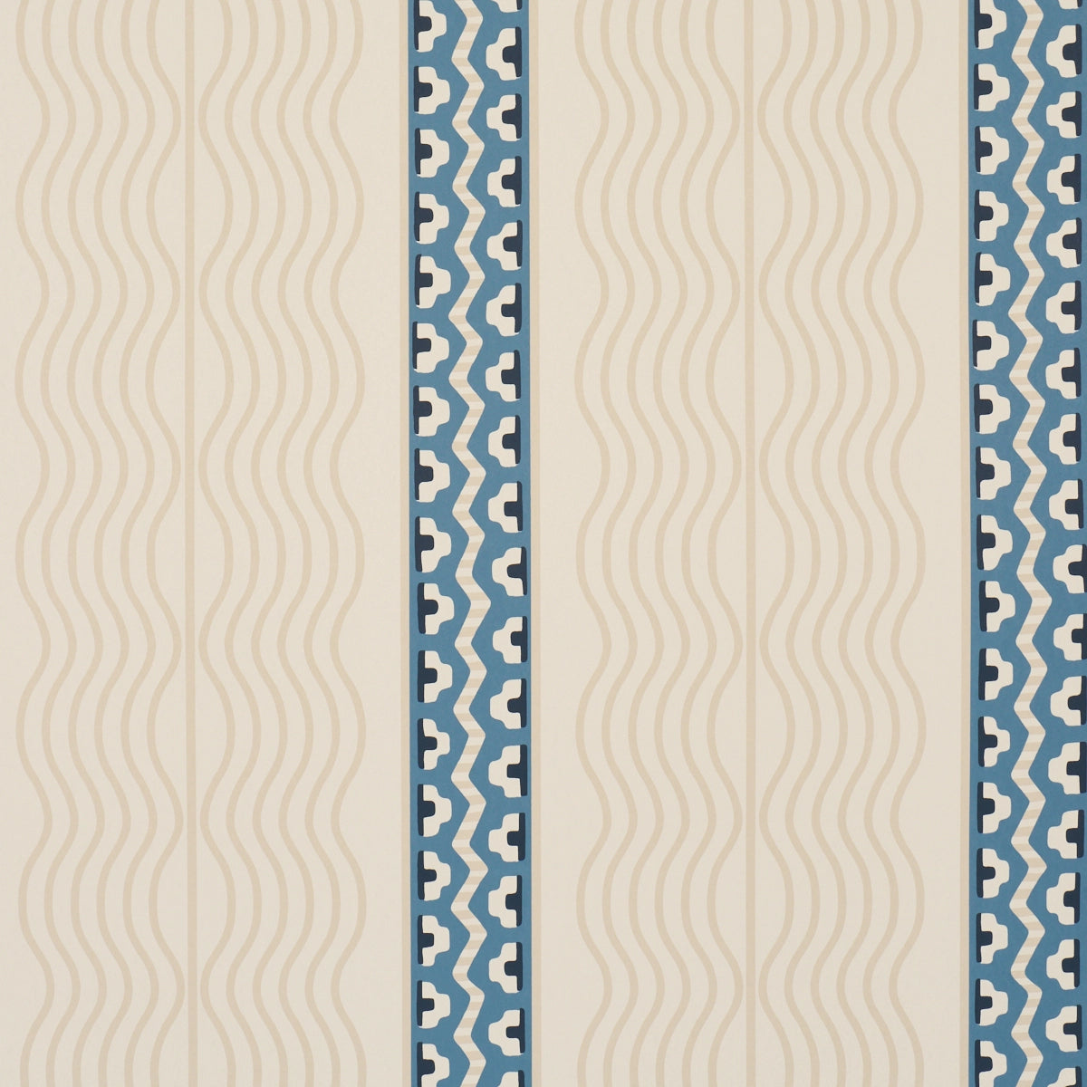 Crème Anglaise Wallpaper - English Cream/Denim Blue