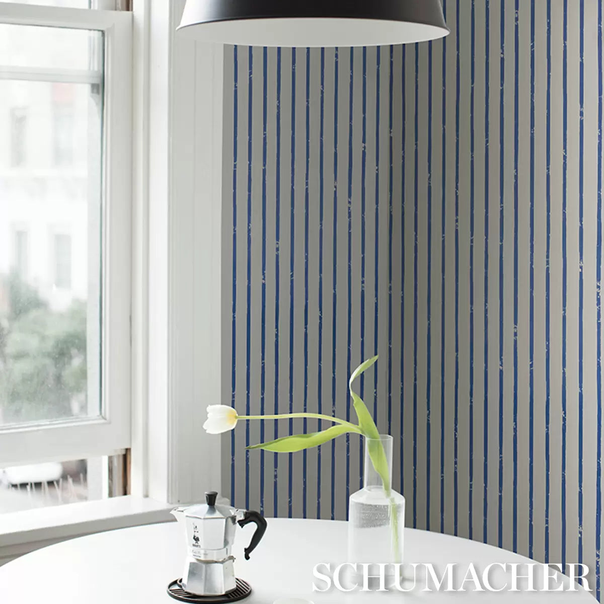 Springs Stripe Wallpaper in an interior setting