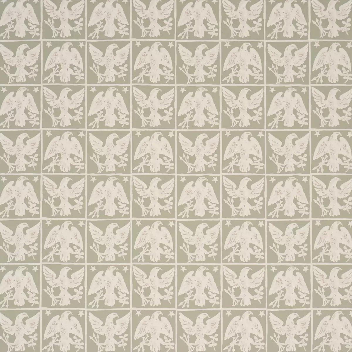 Barton's Eagle Hand Print Wallpaper - Green