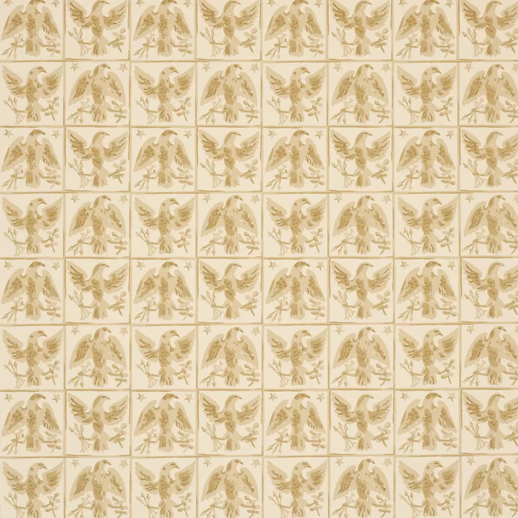 Barton's Eagle Hand Print Wallpaper - Yellow